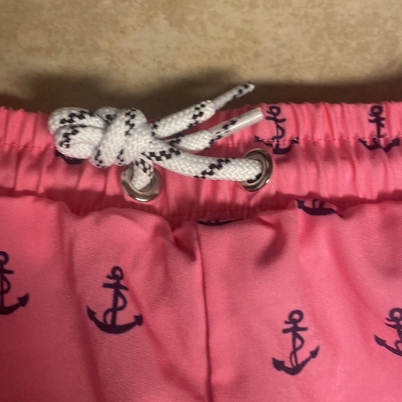 Pink Anchor Print Swim Shorts Boys 2T - Picture 6 of 7